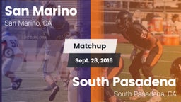 Matchup: San Marino High vs. South Pasadena  2018