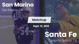 Matchup: San Marino High vs. Santa Fe  2019