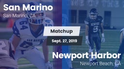 Matchup: San Marino High vs. Newport Harbor  2019