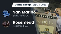 Recap: San Marino  vs. Rosemead  2023