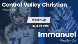 Matchup: Cen. Vall. Christian vs. Immanuel  2019