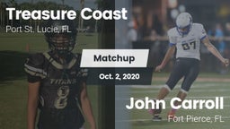 Matchup: Treasure Coast High vs. John Carroll  2020