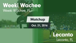 Matchup: Weeki Wachee High vs. Lecanto  2016
