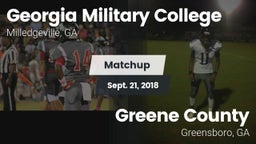 Matchup: Georgia Military vs. Greene County  2018