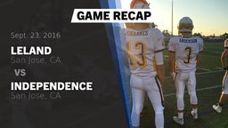 Recap: Leland  vs. Independence  2016