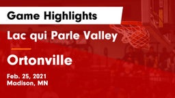 Lac qui Parle Valley  vs Ortonville  Game Highlights - Feb. 25, 2021