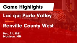 Lac qui Parle Valley  vs Renville County West  Game Highlights - Dec. 21, 2021