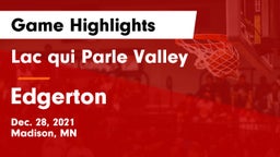 Lac qui Parle Valley  vs Edgerton Game Highlights - Dec. 28, 2021