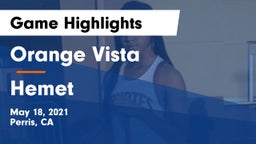 Orange Vista  vs Hemet Game Highlights - May 18, 2021