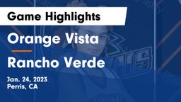 Orange Vista  vs Rancho Verde  Game Highlights - Jan. 24, 2023