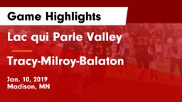 Lac qui Parle Valley  vs Tracy-Milroy-Balaton  Game Highlights - Jan. 10, 2019