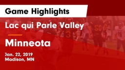 Lac qui Parle Valley  vs Minneota  Game Highlights - Jan. 22, 2019