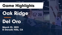 Oak Ridge  vs Del Oro  Game Highlights - March 23, 2023