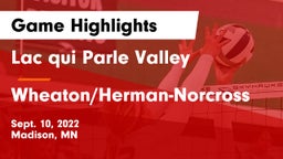 Lac qui Parle Valley  vs Wheaton/Herman-Norcross  Game Highlights - Sept. 10, 2022