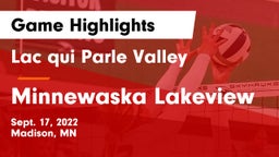 Lac qui Parle Valley  vs Minnewaska Lakeview Game Highlights - Sept. 17, 2022