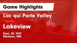 Lac qui Parle Valley  vs Lakeview  Game Highlights - Sept. 20, 2022