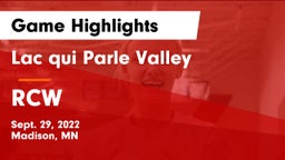 Lac qui Parle Valley  vs RCW Game Highlights - Sept. 29, 2022