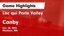 Lac qui Parle Valley  vs Canby Game Highlights - Oct. 28, 2022