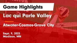 Lac qui Parle Valley  vs Atwater-Cosmos-Grove City  Game Highlights - Sept. 9, 2023
