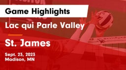 Lac qui Parle Valley  vs St. James  Game Highlights - Sept. 23, 2023