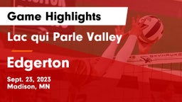 Lac qui Parle Valley  vs Edgerton Game Highlights - Sept. 23, 2023