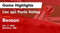 Lac qui Parle Valley  vs Benson  Game Highlights - Oct. 2, 2023