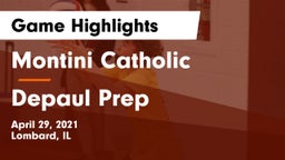 Montini Catholic  vs Depaul Prep Game Highlights - April 29, 2021