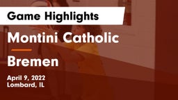 Montini Catholic  vs Bremen Game Highlights - April 9, 2022