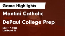 Montini Catholic  vs DePaul College Prep  Game Highlights - May 17, 2022