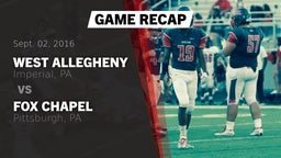 Recap: West Allegheny  vs. Fox Chapel  2016