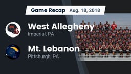 Recap: West Allegheny  vs. Mt. Lebanon  2018
