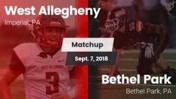 Matchup: West Allegheny  vs. Bethel Park  2018