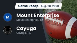 Recap: Mount Enterprise  vs. Cayuga  2020