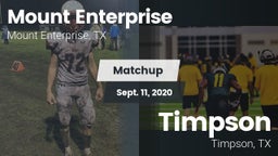 Matchup: Mount Enterprise vs. Timpson  2020