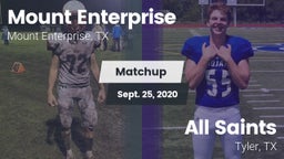 Matchup: Mount Enterprise vs. All Saints  2020