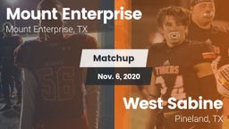 Matchup: Mount Enterprise vs. West Sabine  2020