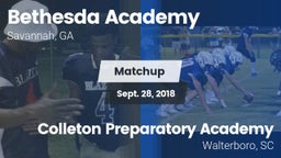 Matchup: Bethesda Academy vs. Colleton Preparatory Academy 2018