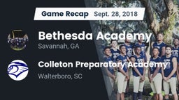 Recap: Bethesda Academy vs. Colleton Preparatory Academy 2018