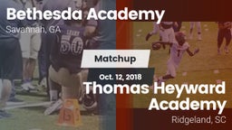 Matchup: Bethesda Academy vs. Thomas Heyward Academy  2018
