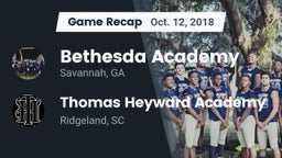 Recap: Bethesda Academy vs. Thomas Heyward Academy  2018
