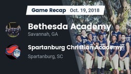 Recap: Bethesda Academy vs. Spartanburg Christian Academy  2018