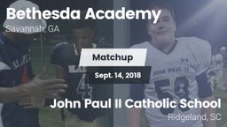 Matchup: Bethesda Academy vs. John Paul II Catholic School 2018