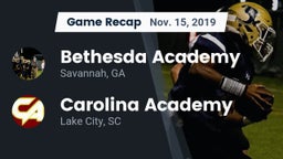 Recap: Bethesda Academy vs. Carolina Academy  2019