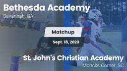 Matchup: Bethesda Academy vs. St. John's Christian Academy  2020