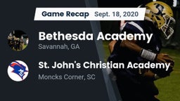 Recap: Bethesda Academy vs. St. John's Christian Academy  2020