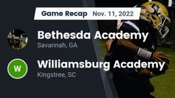 Recap: Bethesda Academy vs. Williamsburg Academy  2022