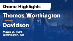Thomas Worthington  vs Davidson  Game Highlights - March 25, 2022