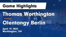 Thomas Worthington  vs Olentangy Berlin  Game Highlights - April 19, 2022
