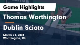 Thomas Worthington  vs Dublin Scioto  Game Highlights - March 21, 2024