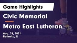 Civic Memorial  vs Metro East Lutheran Game Highlights - Aug. 31, 2021